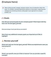 performance review examples