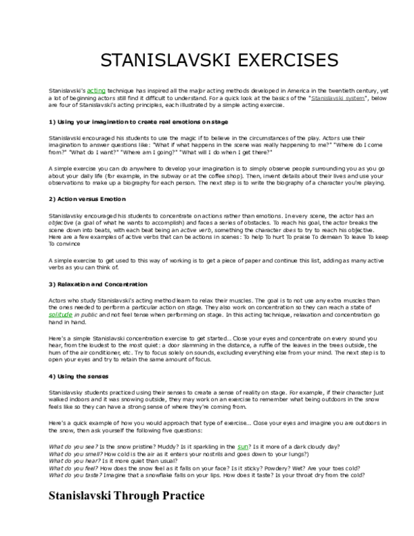 stanislavski acting method