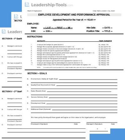 work appraisal examples